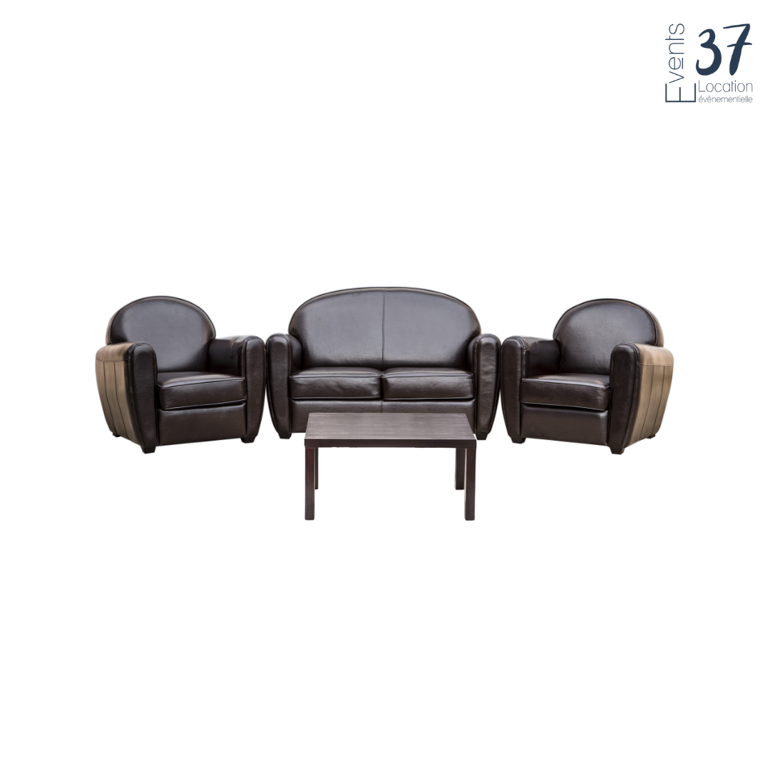 Salon cuir Club Marron