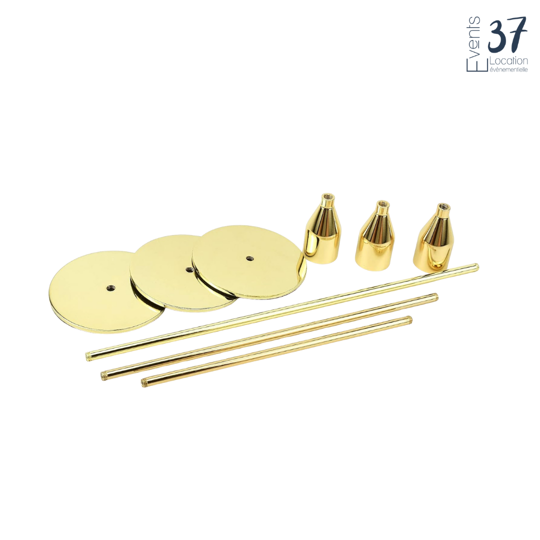 Lot de 3 Bougeoirs Or