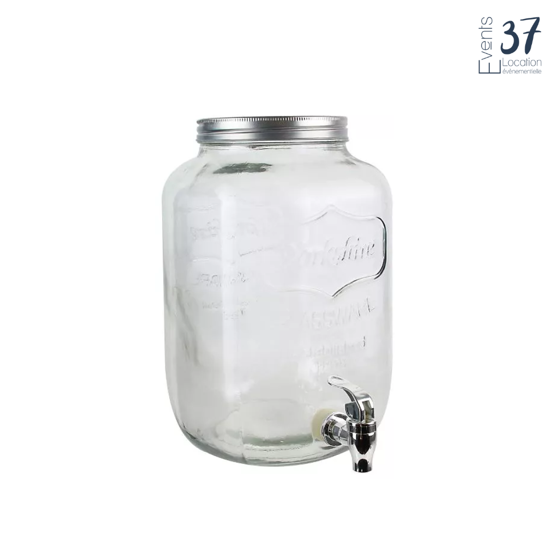 Bonbonne en verre avec robinet