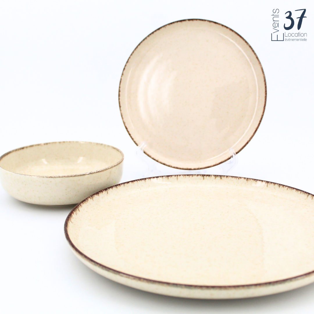 Assiette Pearl Sable 195 mm