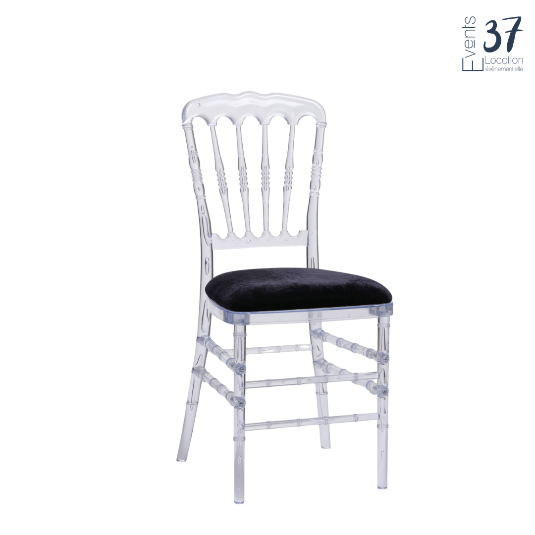 Chaise Cristal - Assise noire