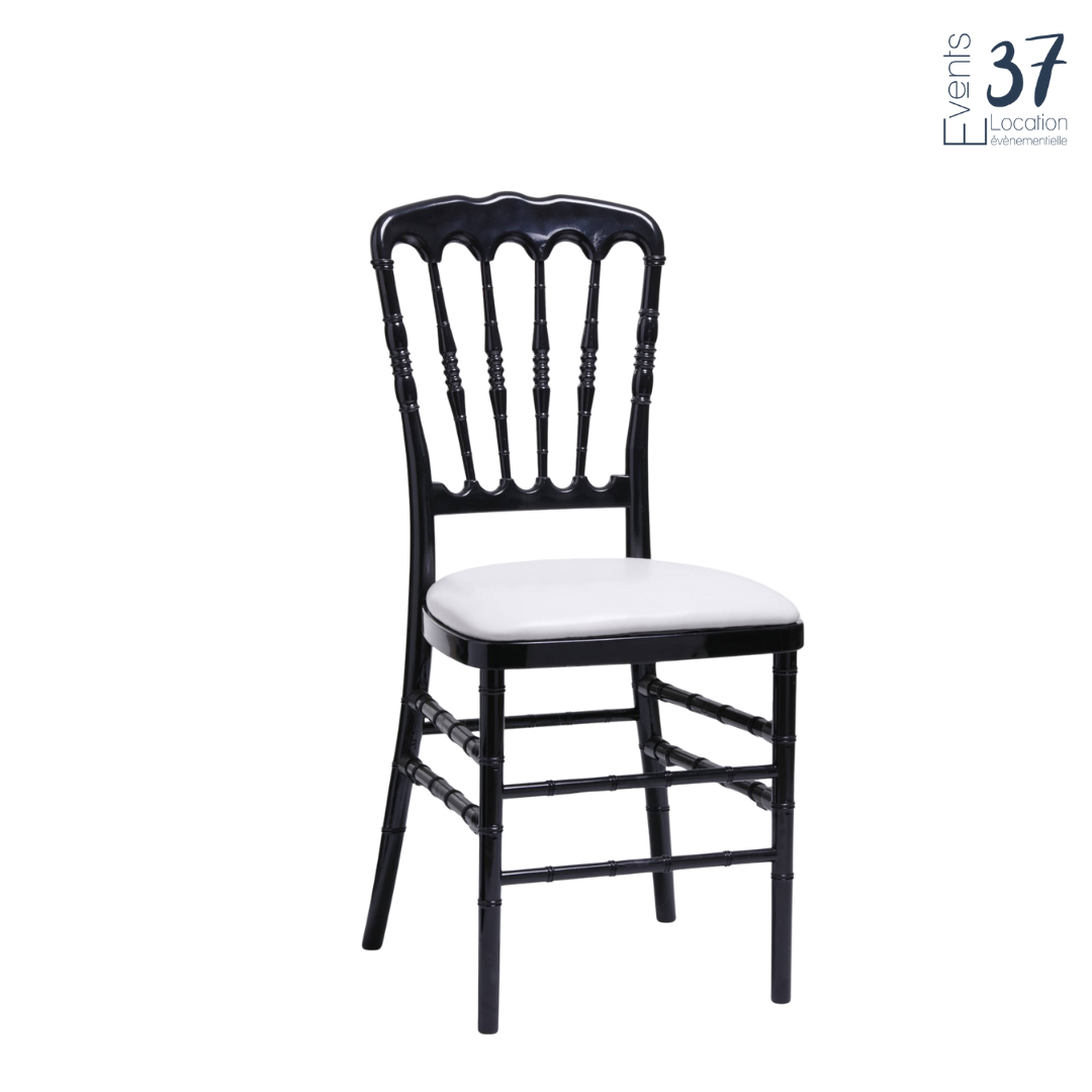 Chaise Napoléon noire - Assise blanche